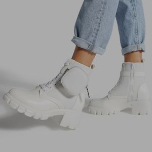 Shoe dazzle size 9 all white booties